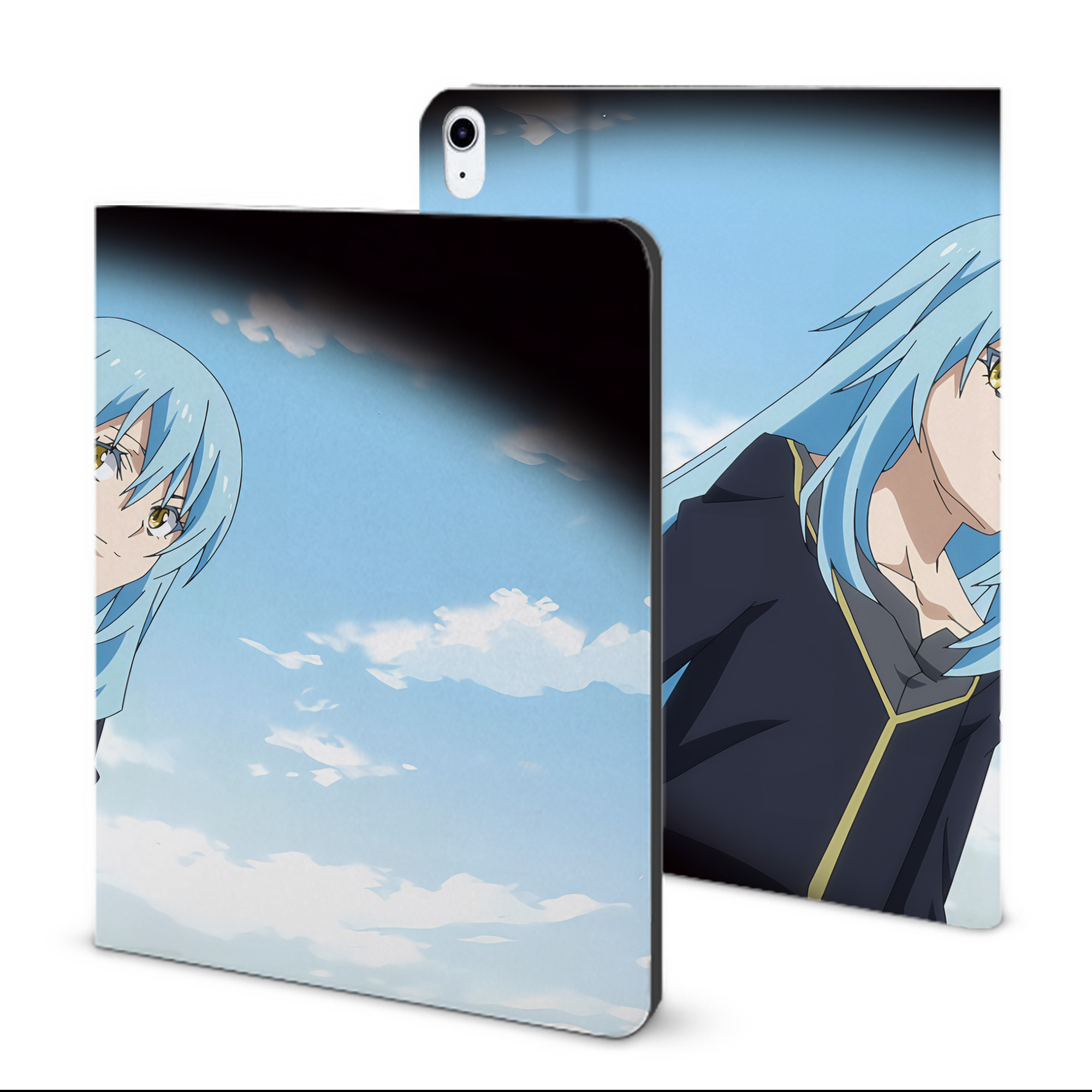 （画像用） 転スラ Regarding Reincarnated to Slime IPad ケース ブック型 PUレザー TPU 耐衝撃 軽量 薄型 ペン収納なし 全面保護 IPad 各モデル対応